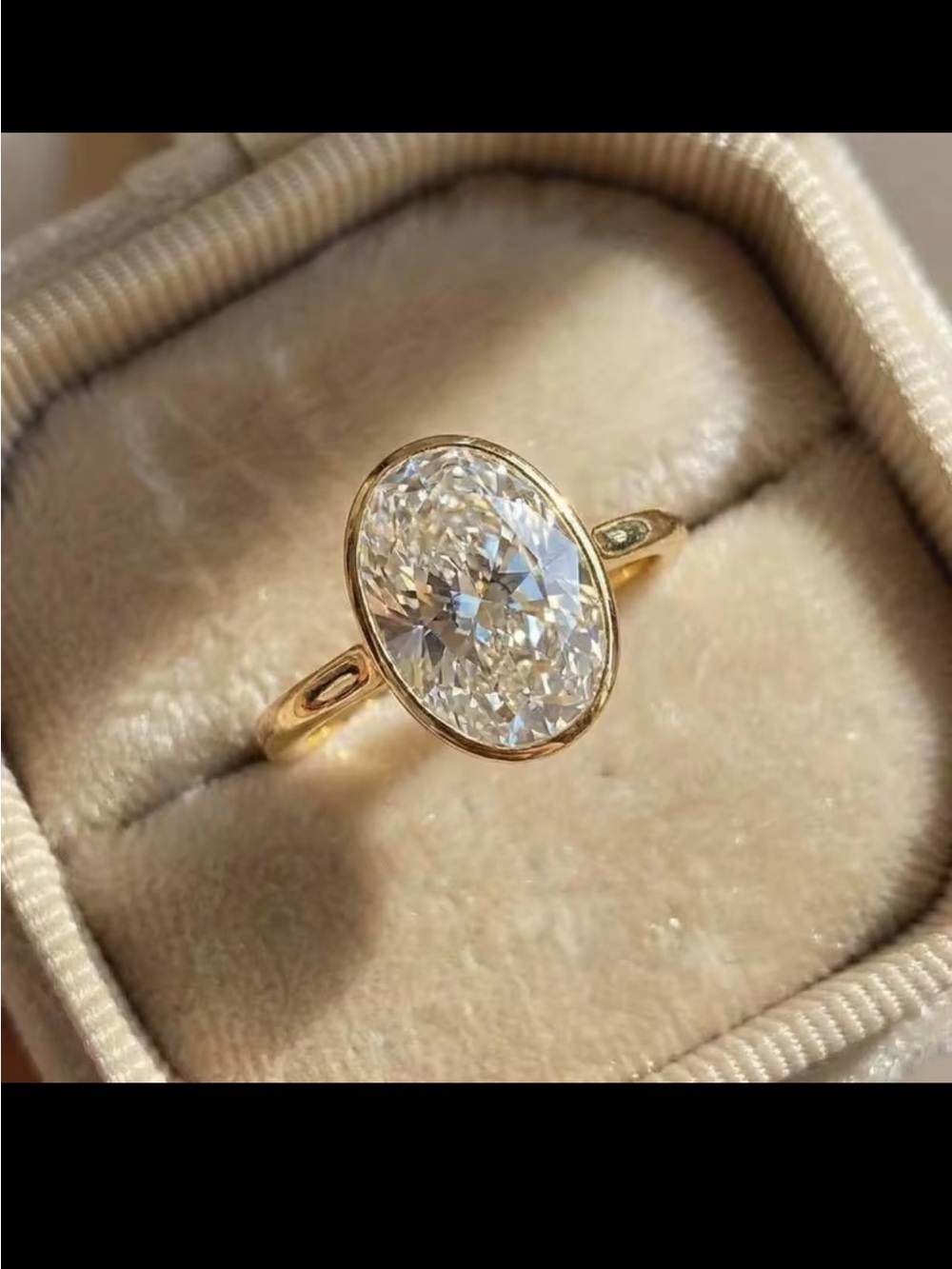 Gold Oval Solitaire Diamond Ring Yellow Gold Oval Diamond Size 8